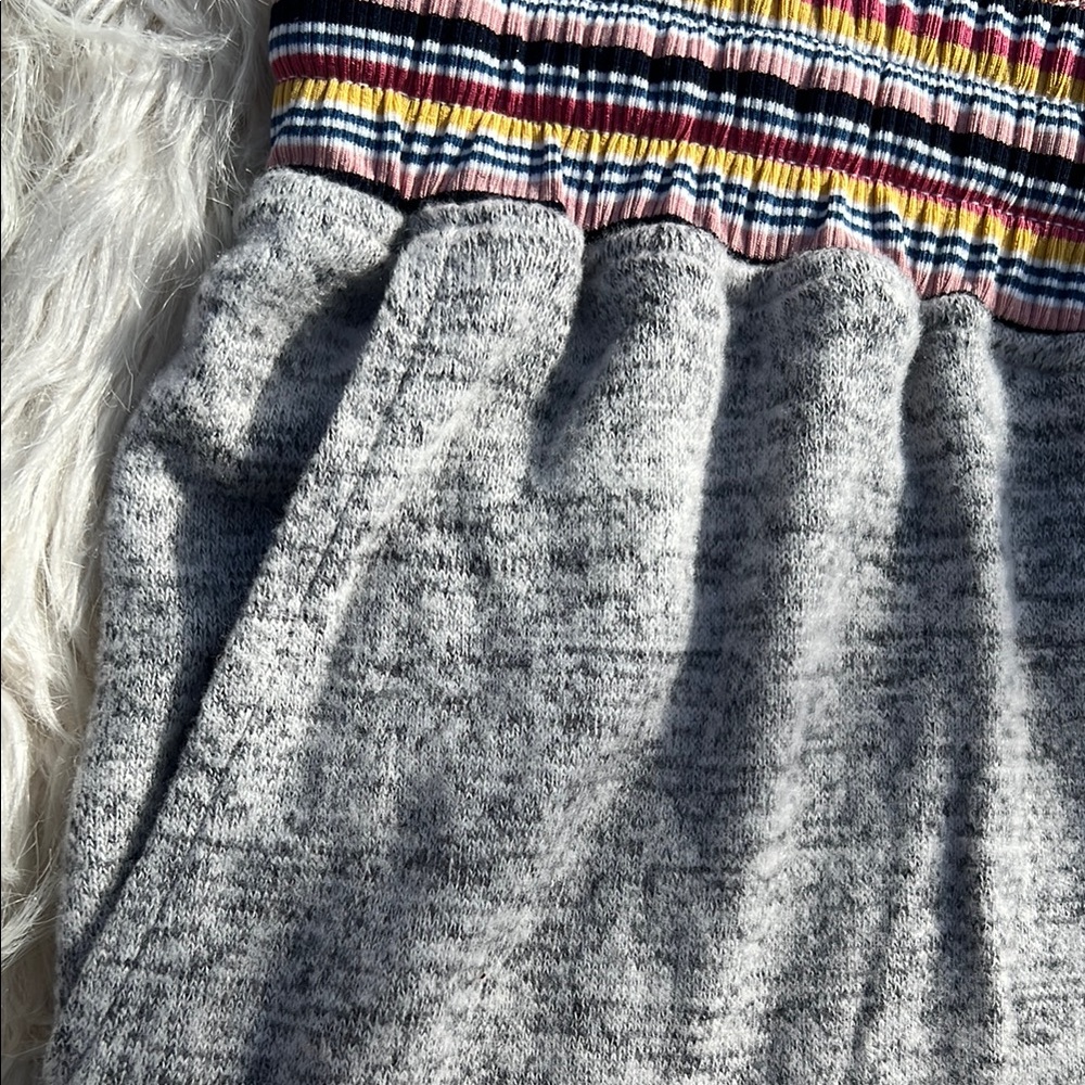 Hem & Thread Gray Jogger Pants with Striped Cuffs - Picture 4 of 5